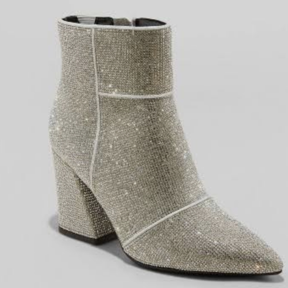 a new day Sparkling Silver rhinestone All Over Ankle Booties